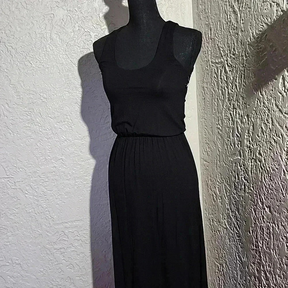 CASLON Sleeveless round neck tank maxi Dress 👗 black xx small - Picture 3 of 9